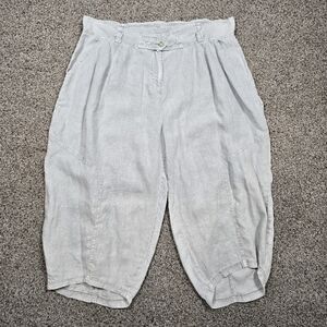 Poetry Cropped Wide Leg Linen Pants Women's US 18 Lt Slate Gray